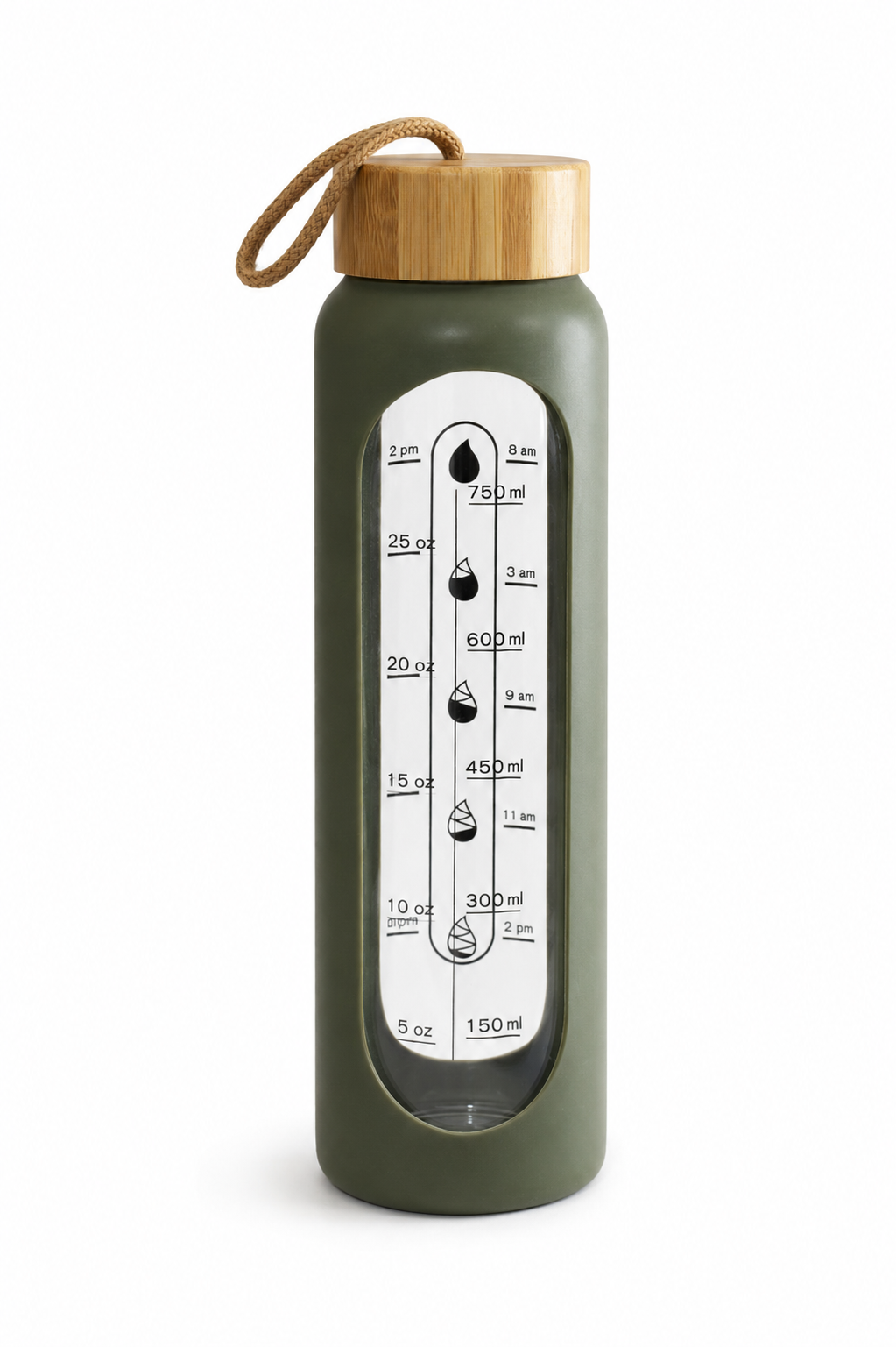 Aaromelia olive Crystal Arc glass bottle