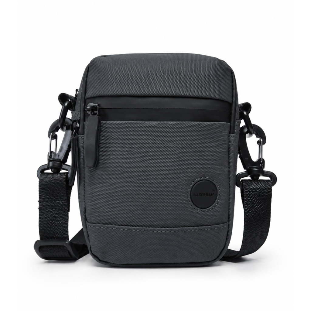 Aaromelia Compact Utility Sling in graphite grey, front view